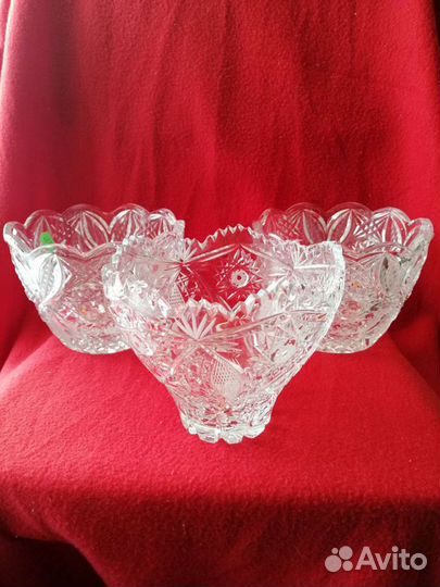 Советский хрустальный салатник