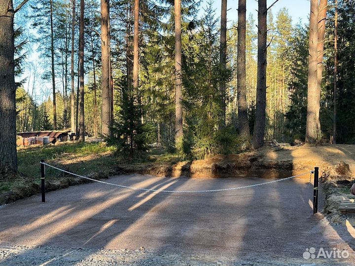 Устройство парковки, въезд на участок, дренаж