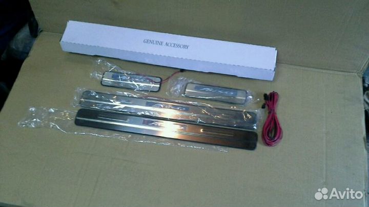 Накладки на пороги для ford fiesta c подсветкой