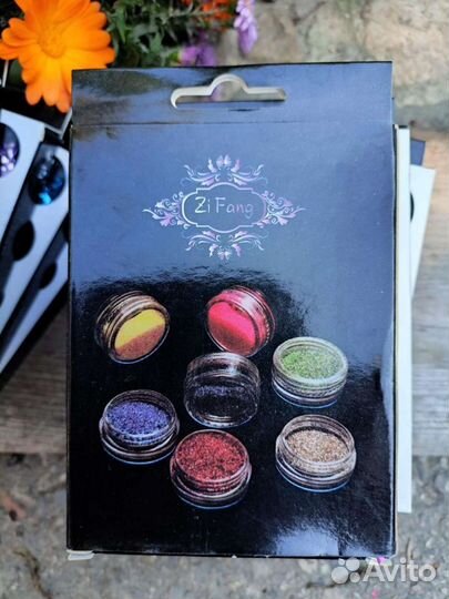 Палетка с блёстками для декора ногтей