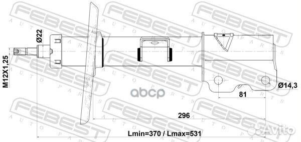 Амортизатор передний левый GAS.twin tube 02110