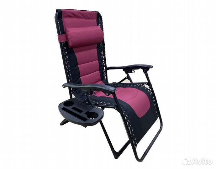 Шезлонг инерционный Parson до 120 кг малиновый