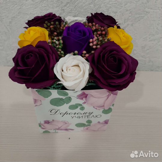 Букет из мыльных роз цветы учителю воспитателю