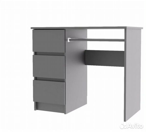 Стол Мори с 3 ящиками Графит мс-6 Левый
