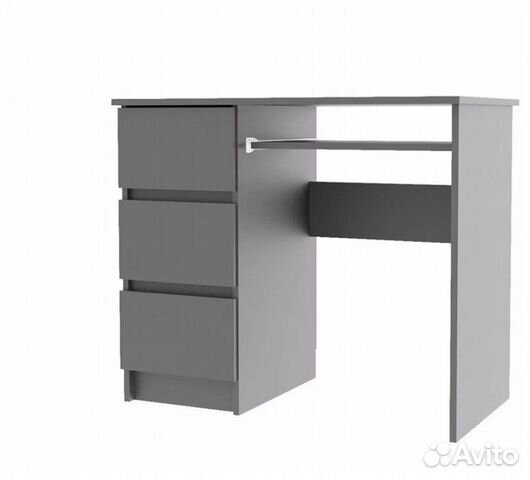 Стол Мори с 3 ящиками Графит мс-6 Левый