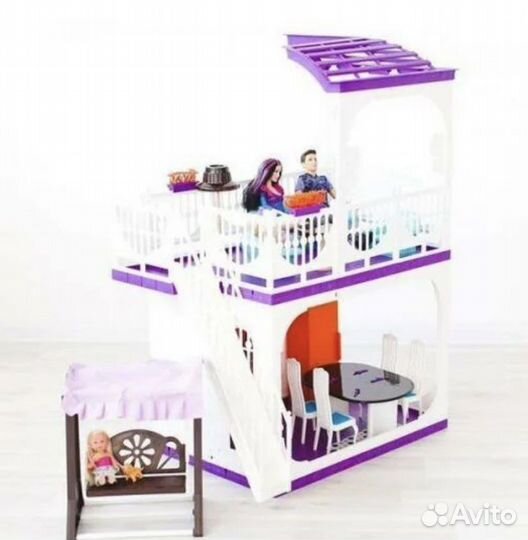 Домик кукольный конфетти огонек 5 комнат