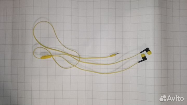 Наушники проводные, желто черные