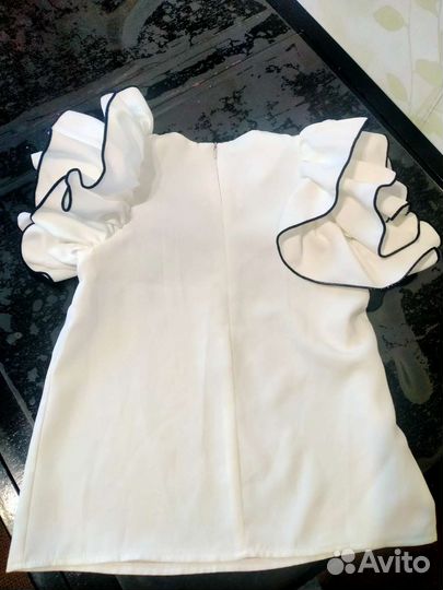 Нарядная белая блузка для девочек140-146