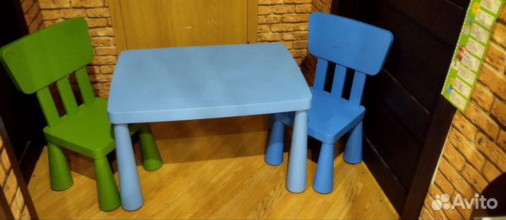 Стол и стулья Икея пластик