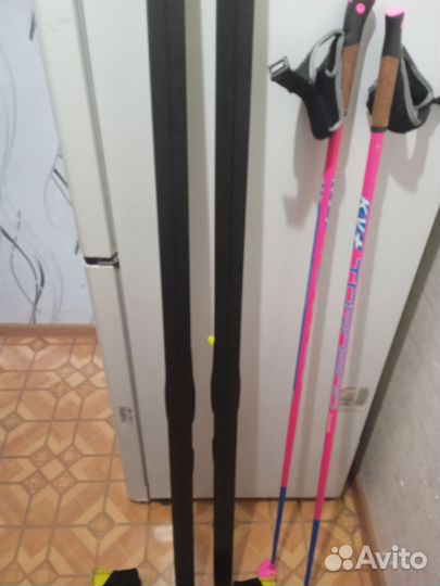 Лыжи 151.Палки 125.Ботинки 36 разм