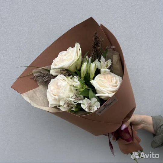 Букет цветов «Шоколадное мороженое» (роза)