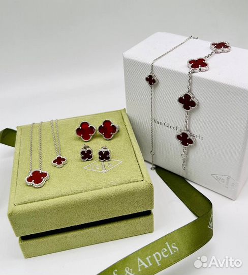 Серьги Кулон Браслет Van Cleef