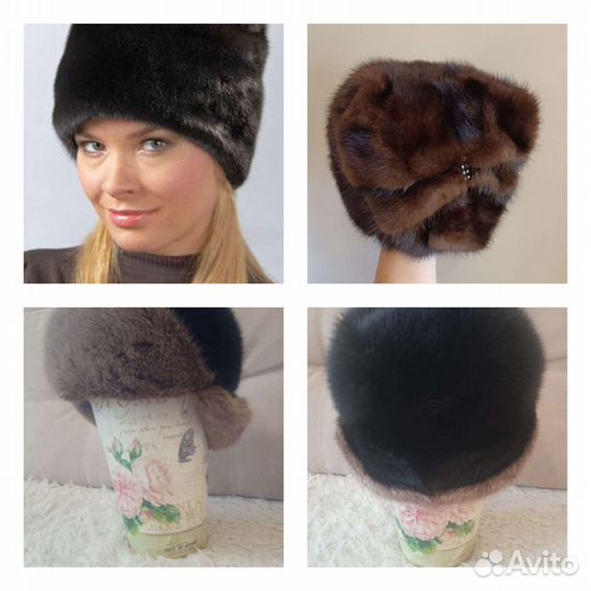 Шапка женская норковая 