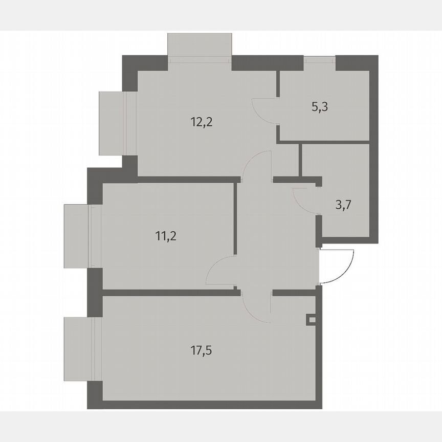 2-к. квартира, 56,7 м², 6/8 эт.