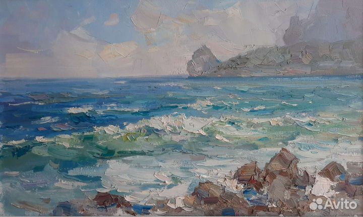 Картина маслом на холсте. Море. Пейзаж 