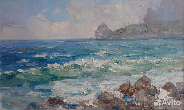 Картина маслом на холсте. Море. Пейзаж 