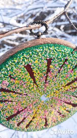 Панно, картина, вышивка гладью, ручная работа