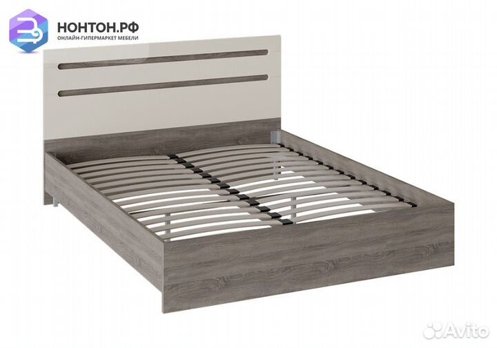 Кровать Фьюжн 1.6 м бежевый / дуб сонома трюфель