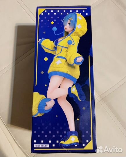 Оригинал аниме фигурка рем re:zero fluffy parka