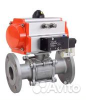 Кран шаровой DN.ru BV3232P(3pc) -FP-F-ISO-H Ду40 Ру40, трехсоставной полнопроходной фланцевый, нержа