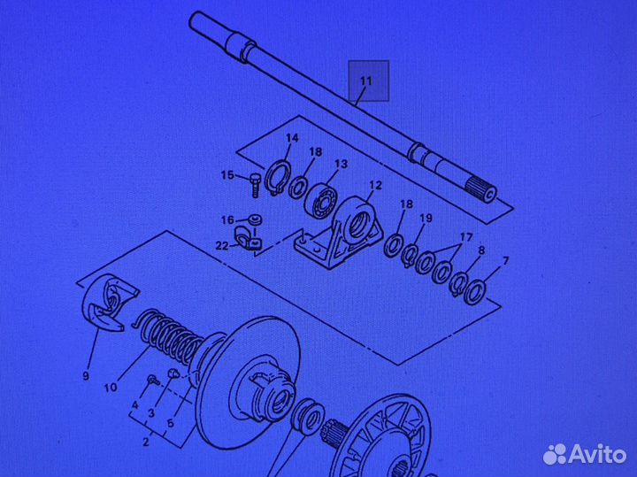 Вал ведомого вариатора Yamaha VK540