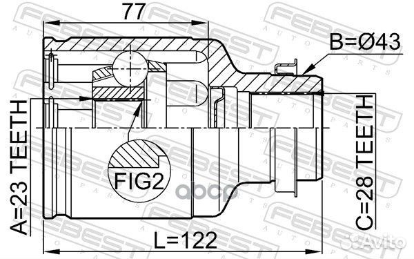ШРУС внутренний перед прав 0511gemtrh Febest