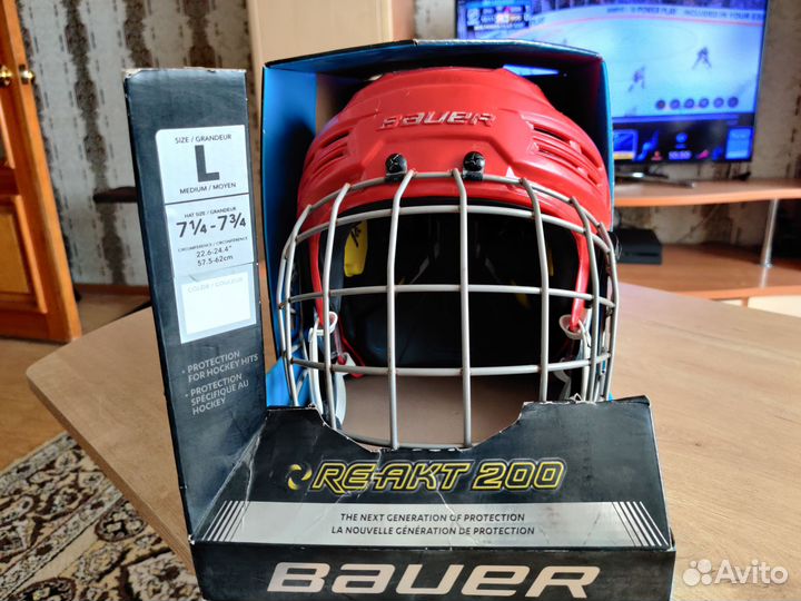 Шлем хоккейный взрослый bauer react 200 L