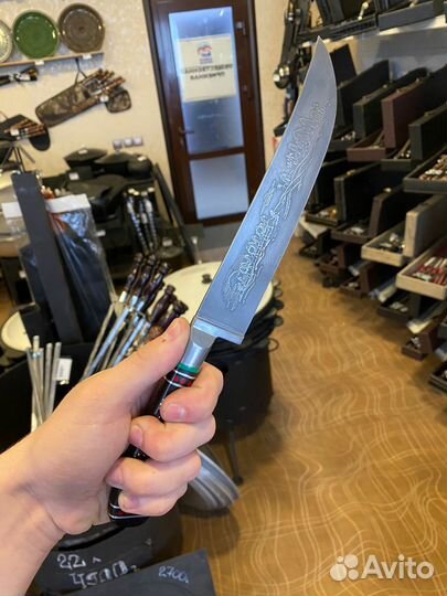 Нож Пчак с вытравлением