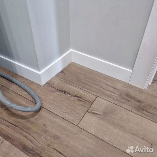 Монтаж плинтуса из дюрополимера, мдф, Al