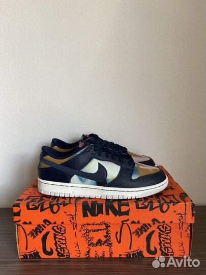 Новые оригинал Nike Dunk Low Graffiti Navy 9,5us