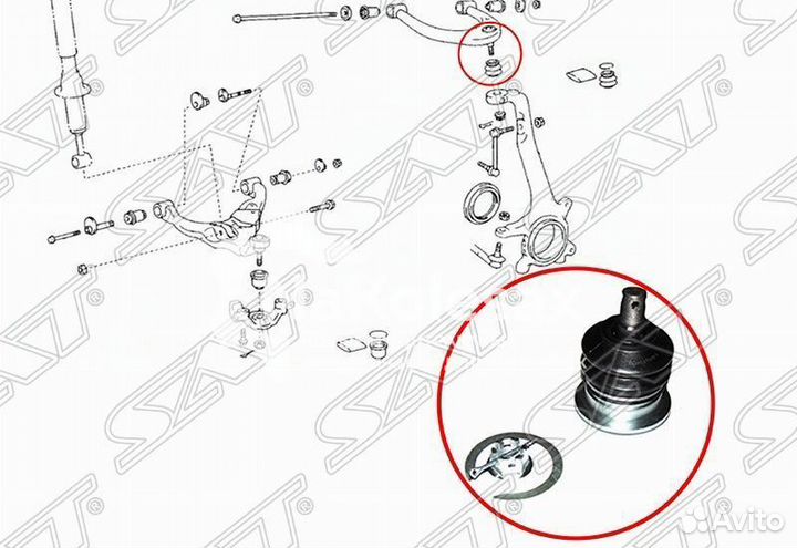 Шаровая опора верхнего рычага toyota land cruiser