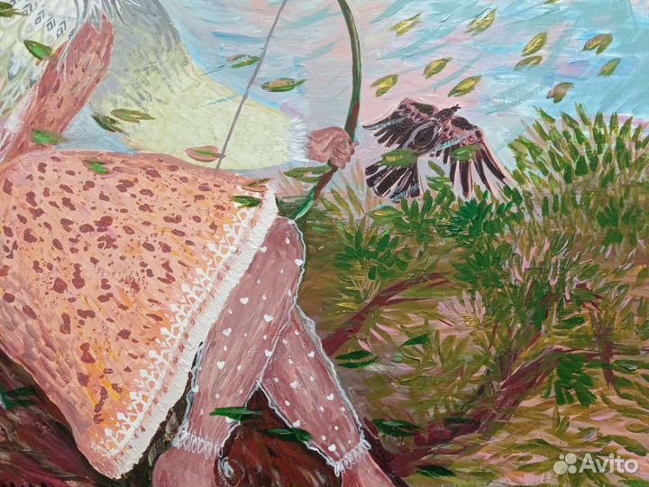 Картина акрилом на холсте большая