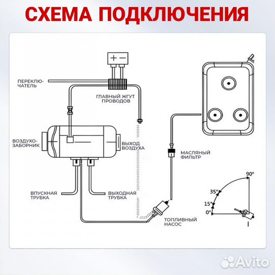 Автономный дизельный отопитель 5квт 24в