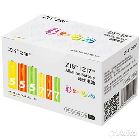 Батарейки алкалиновые ZMI Rainbow ZI5/ZI7 (12шт.аа