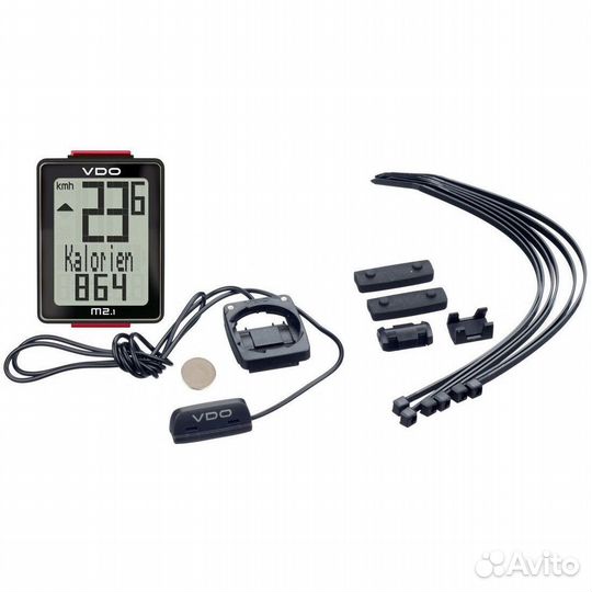 Велокомпьютер VDO M2.1, 10 функ., проводной, черно