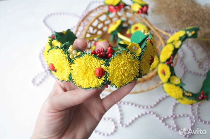 Ободок, бантики ручной работы