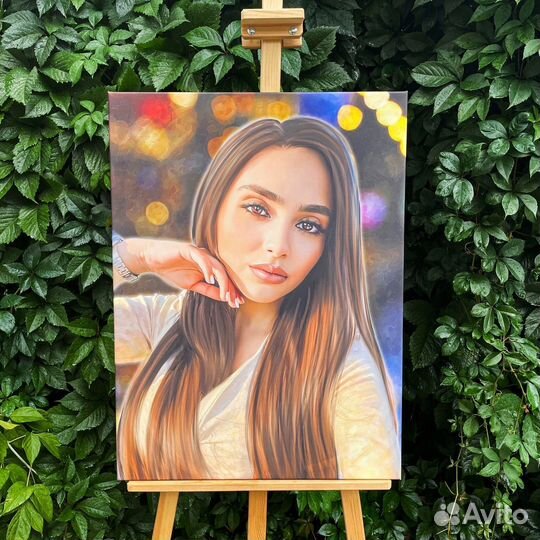 Портрет по фото на холсте