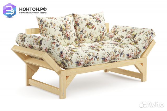 Диван кушетка Амбер желтый с цветами