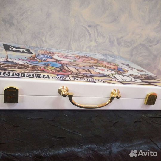 Нарды-VIP. Кейс. Пираты. Дерево-массив. Латунь