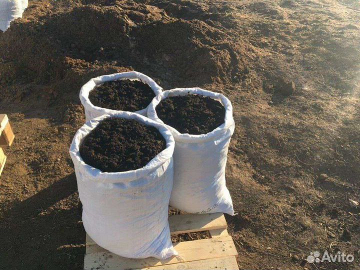 Земля в мешках, торф, навоз