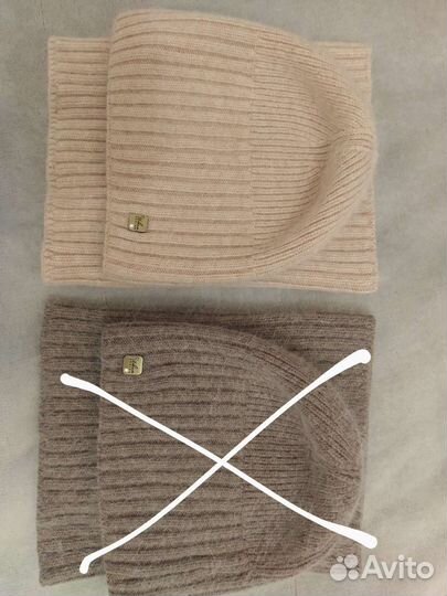 Комплект ангора шапка и снуд