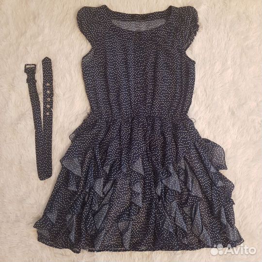 Платье женское летнее шифоновое в горох р-р 44