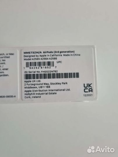 Apple Airpods (3 gen) MagSafe оригинал