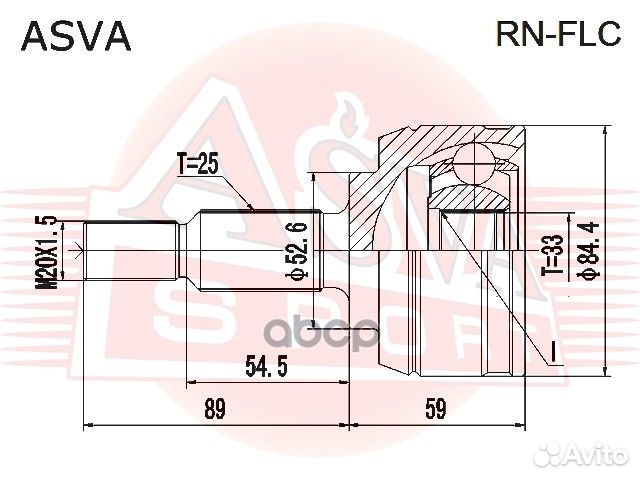 ШРУС renault fluence 09- наружн