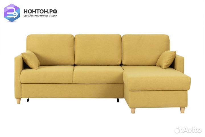 Диван угловой дельфин Дилан желтый