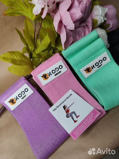 Фитнес резинки тканевые 3 штуки