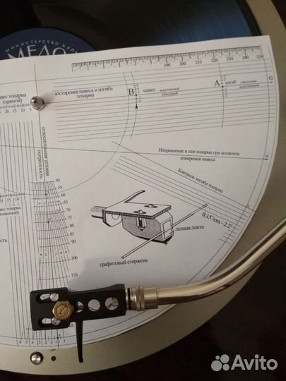 Шаблон настройки тонарма проигрывателя винила