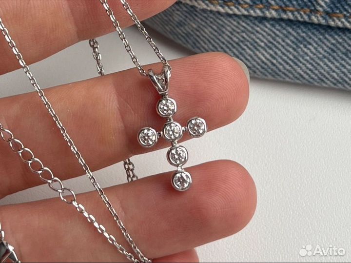 Подвеска, кулон Крестик tiffany
