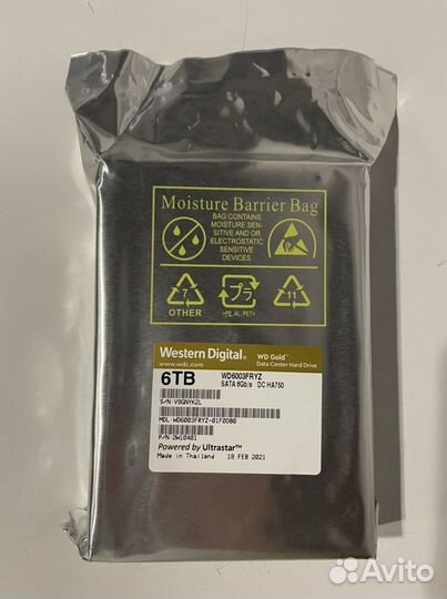 Western Digital 6TB Gold 5 шт