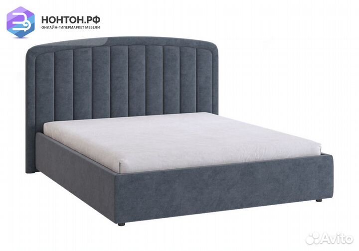 Кровать Сиена 2 1.6 м серо-синяя